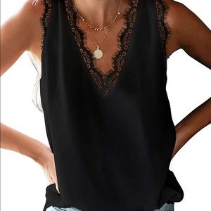 Women’s black lace top
